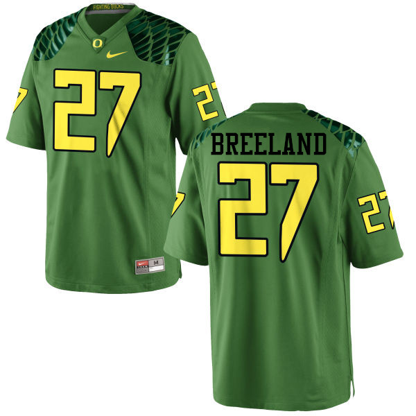 Men #27 Jacob Breeland Oregon Ducks College Football Jerseys-Apple Green